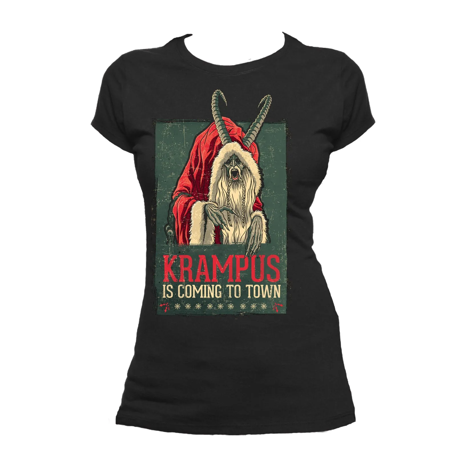 Krampus Poster Vintage Official Women's T-shirt (Black)