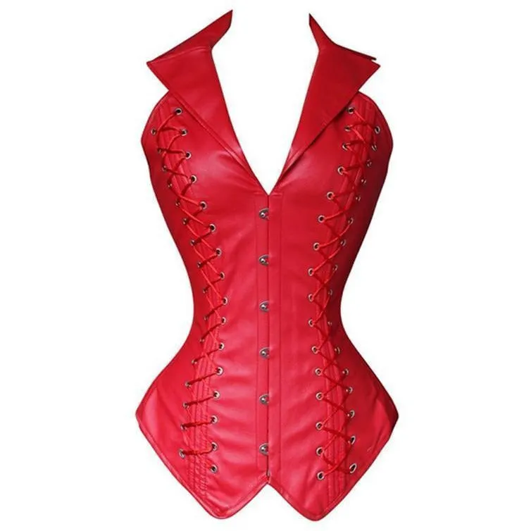 Lace Up Leather Corset - 2 Color Variants