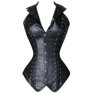Lace Up Leather Corset - 2 Color Variants