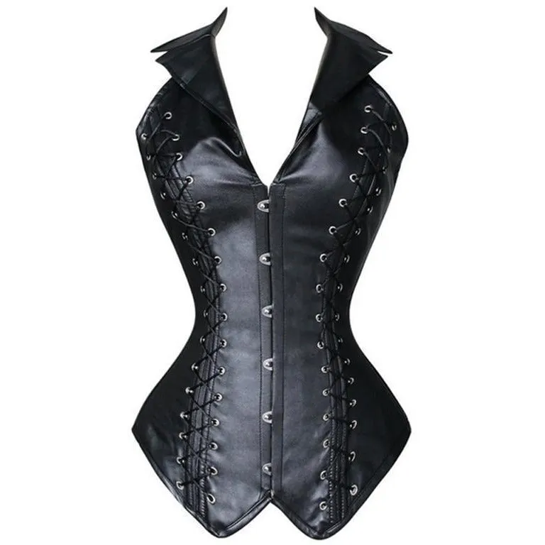 Lace Up Leather Corset - 2 Color Variants