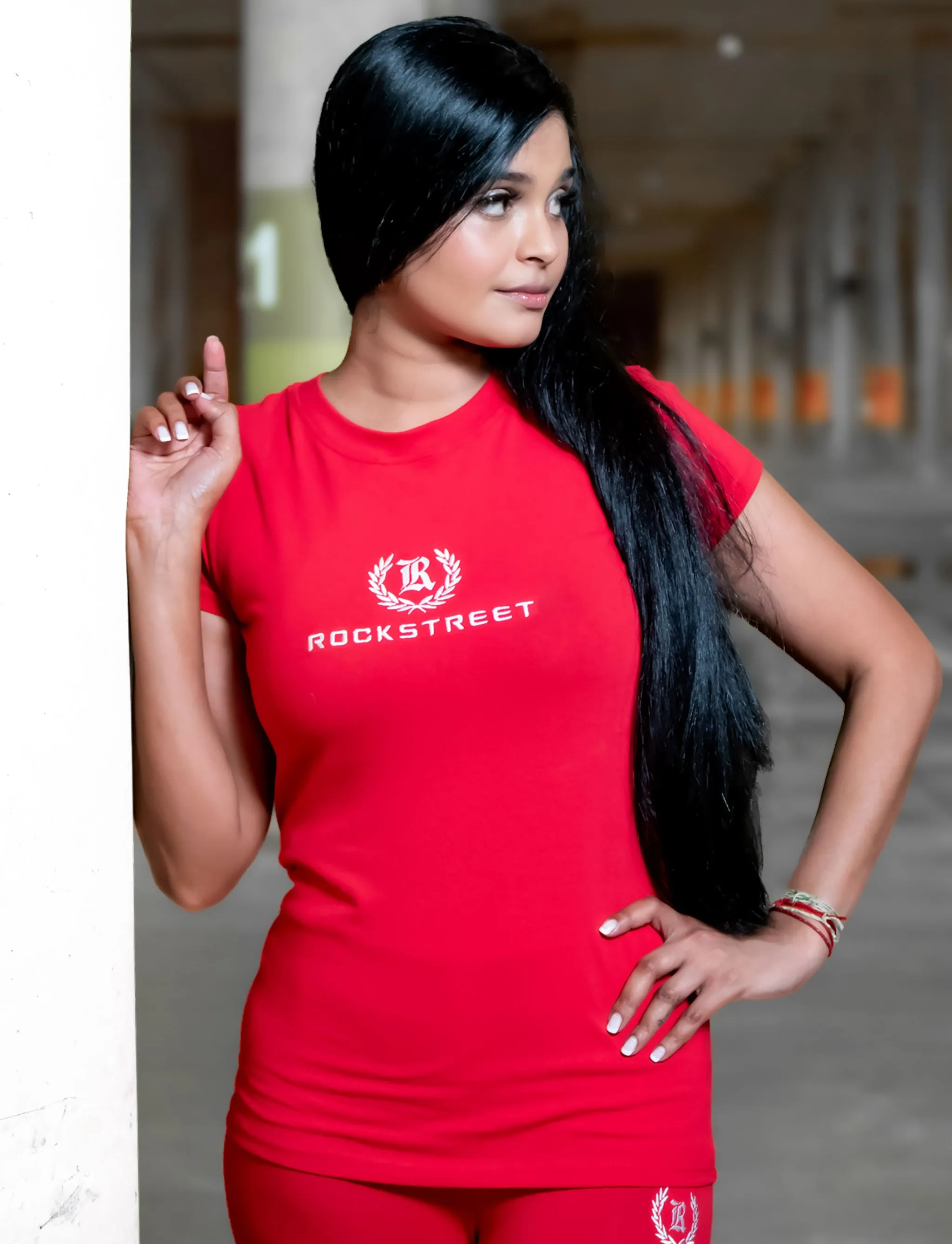 Ladies Printed Tee with Embroidery