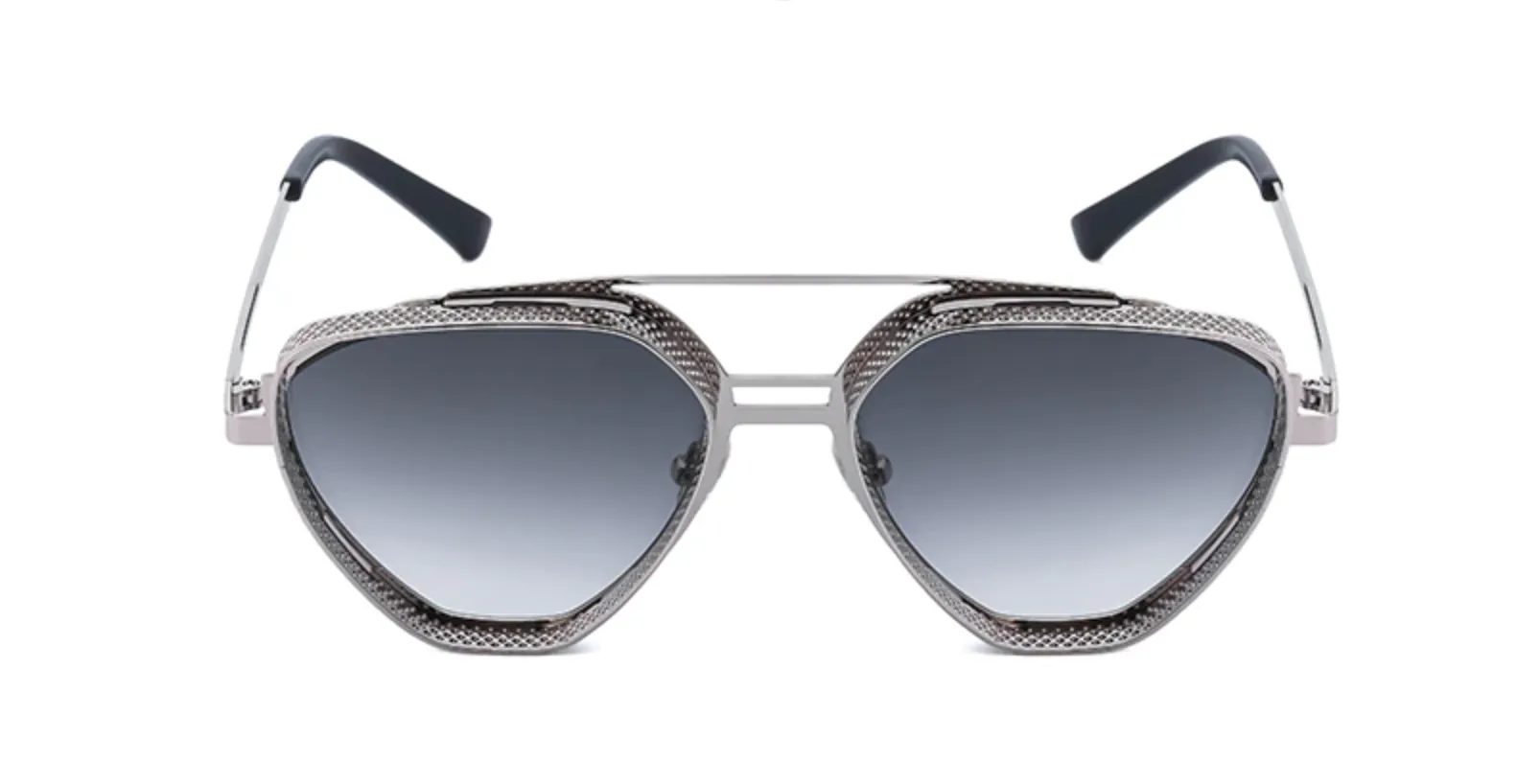 Lentes de Sol ENZO-1 Geo Metal Steampunk Hipster Dark Italian Designer Trendy