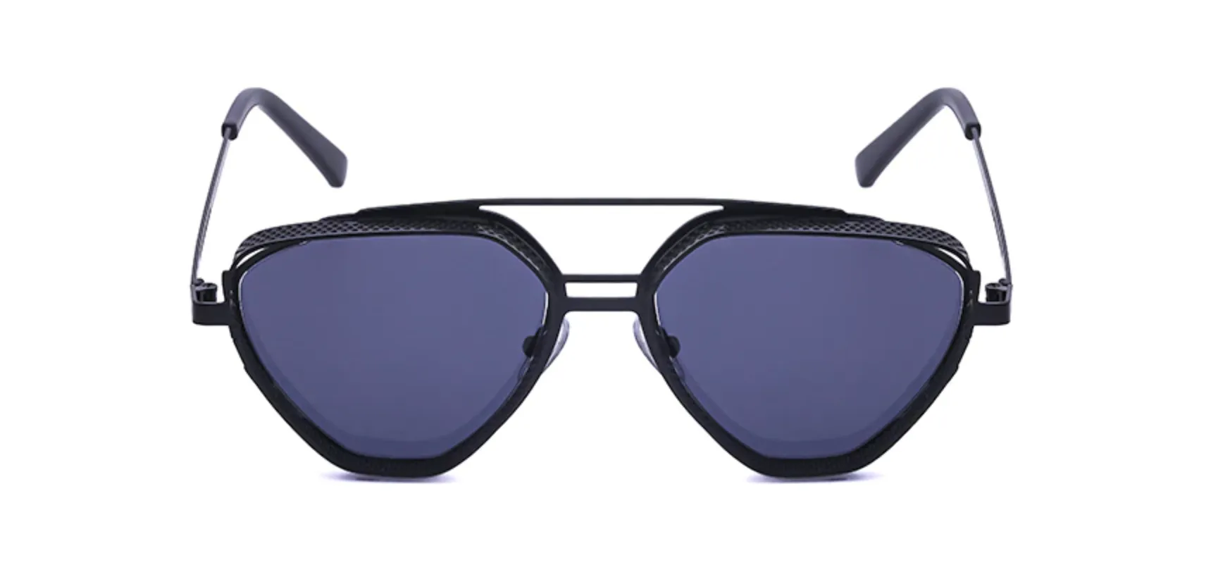 Lentes de Sol ENZO-1 Geo Metal Steampunk Hipster Dark Italian Designer Trendy