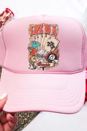 Life Is A Gamble Otto Soft Pink Foam Front Trucker Hat