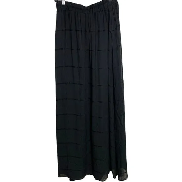 Limited By Ronen Chen Skirt Black Embossed Chiffon Maxi Length Whimsigoth Size 8