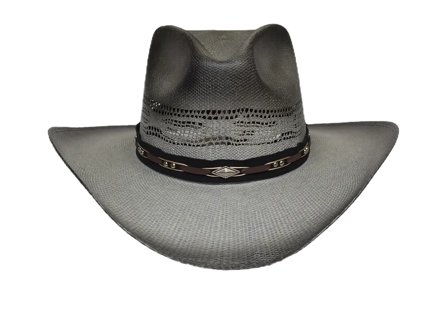 Lone Star Yellowstone Palm Leaf Hat Black & Grey Ombre