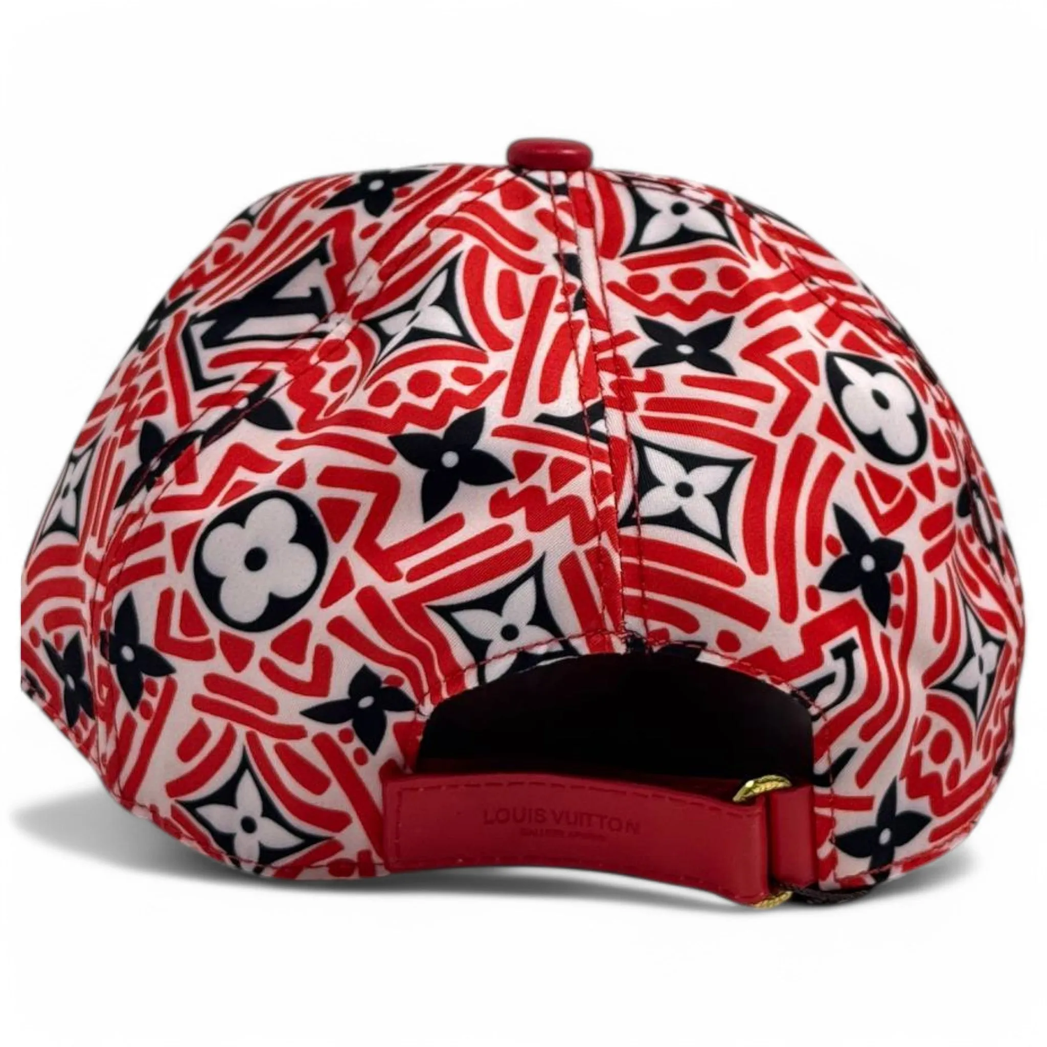 Louis Vuitton Limited Edition Monogram Print Cap – Red & White Statement Piece