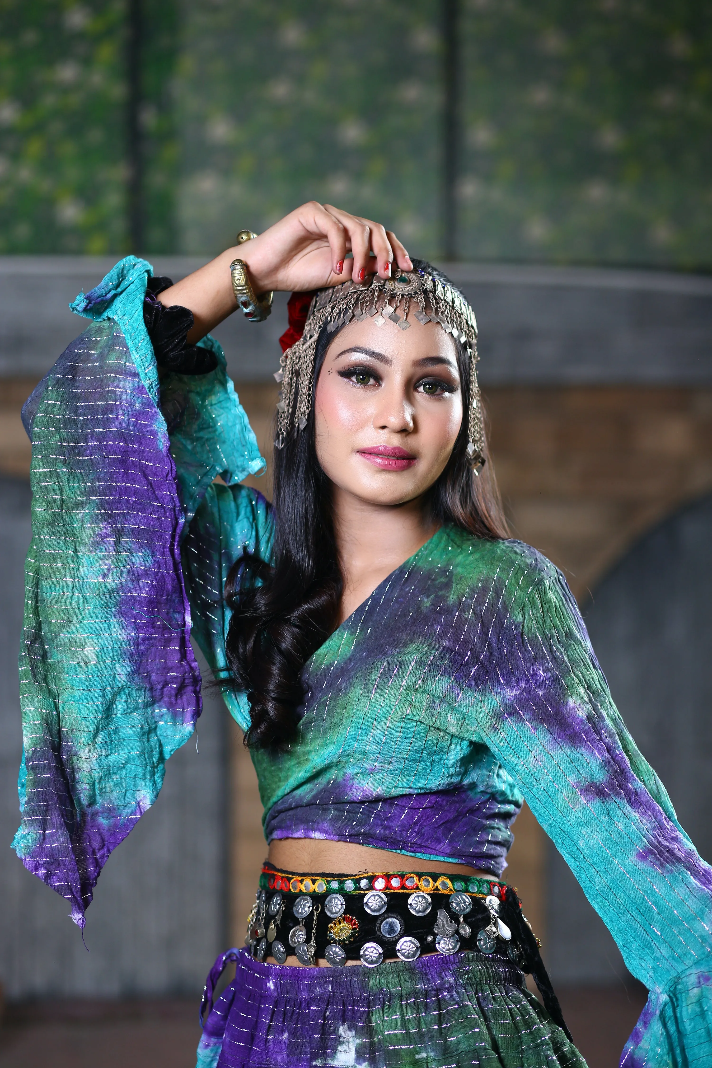Lurex marble tie dye batik top #3
