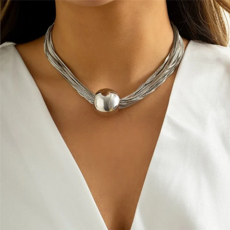 Luxury Big Ball Pendant Necklace For Women Wedding Jewelry