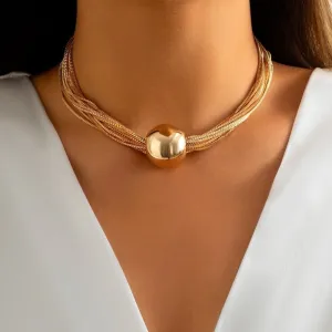 Luxury Big Ball Pendant Necklace For Women Wedding Jewelry