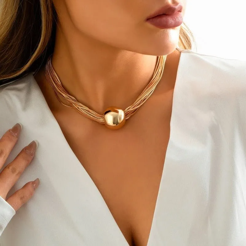 Luxury Big Ball Pendant Necklace For Women Wedding Jewelry