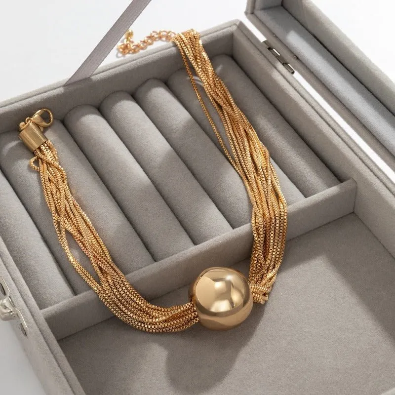 Luxury Big Ball Pendant Necklace For Women Wedding Jewelry