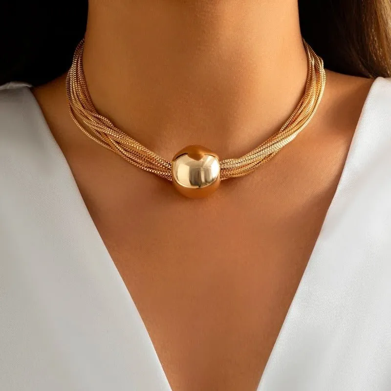 Luxury Big Ball Pendant Necklace For Women Wedding Jewelry