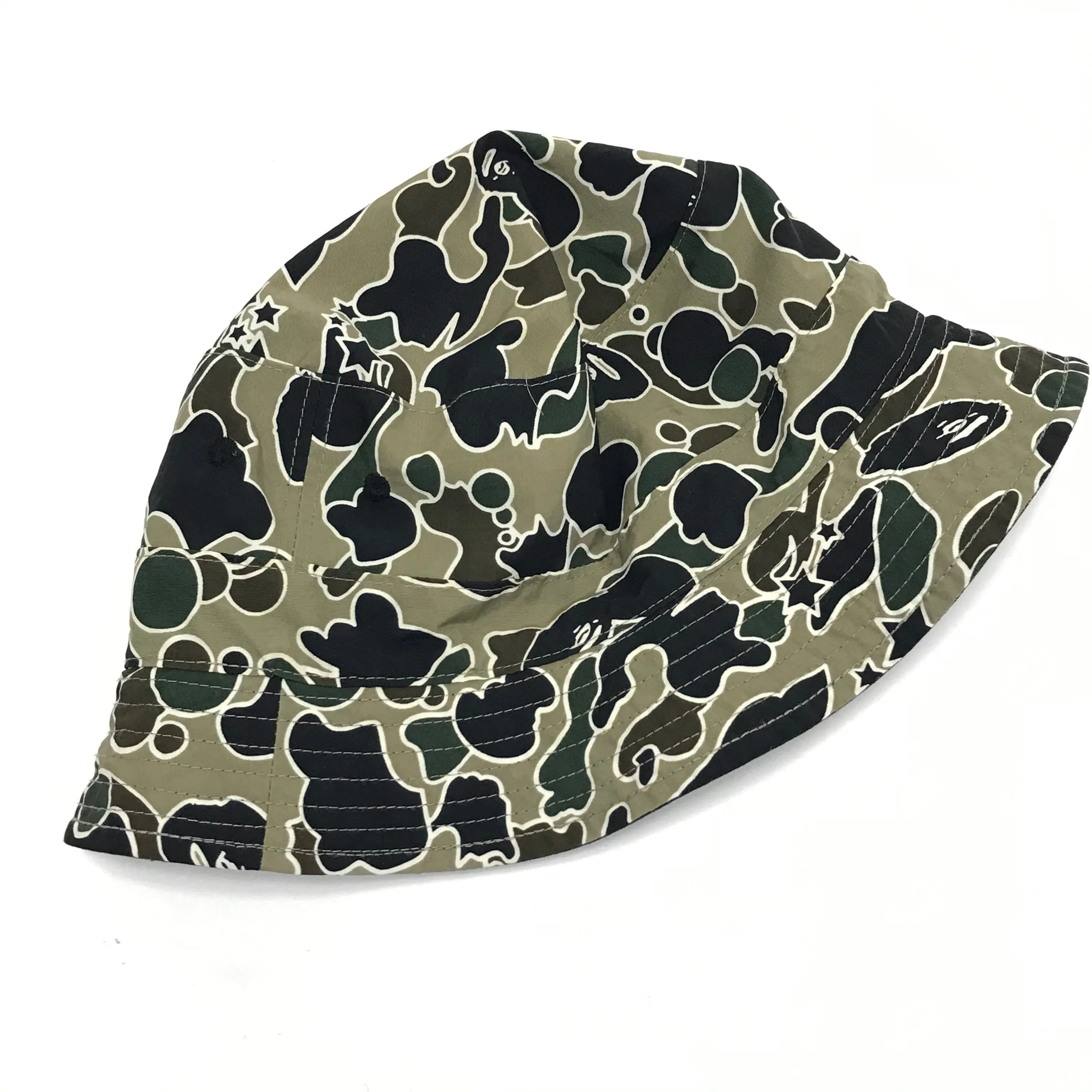[M] A Bathing Ape Bape Vintage Sta Psyche Camo Reversible Bucket Hat Black