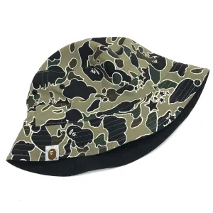 [M] A Bathing Ape Bape Vintage Sta Psyche Camo Reversible Bucket Hat Black