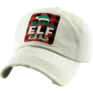 Mama elf washed vintage ballcap