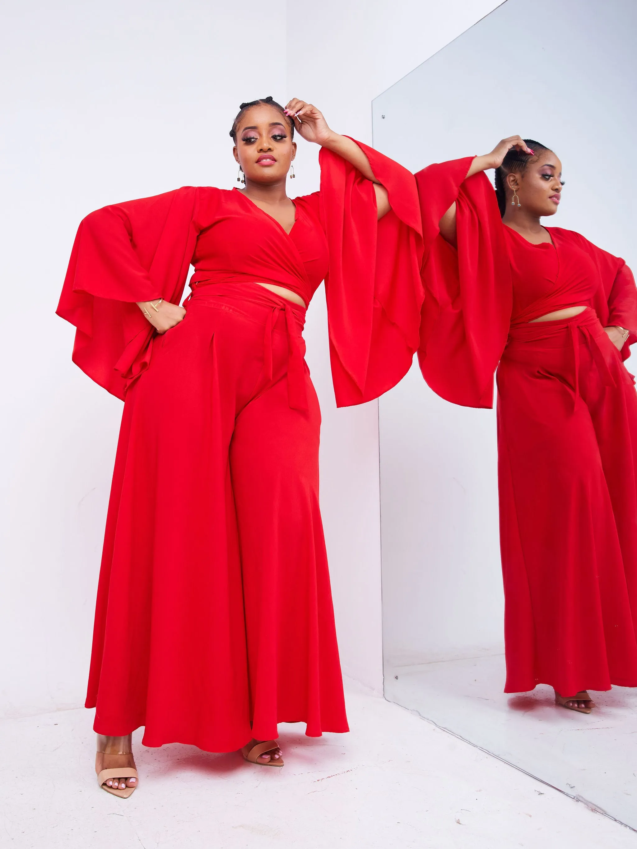 Matian Palazzo Pants(*Only)-Red