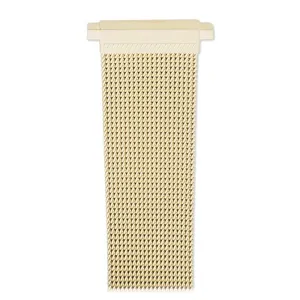 Mens 18-22MM Stainless Steel Mesh Band with Straight Adjustable End in Gold, Silver or Black
