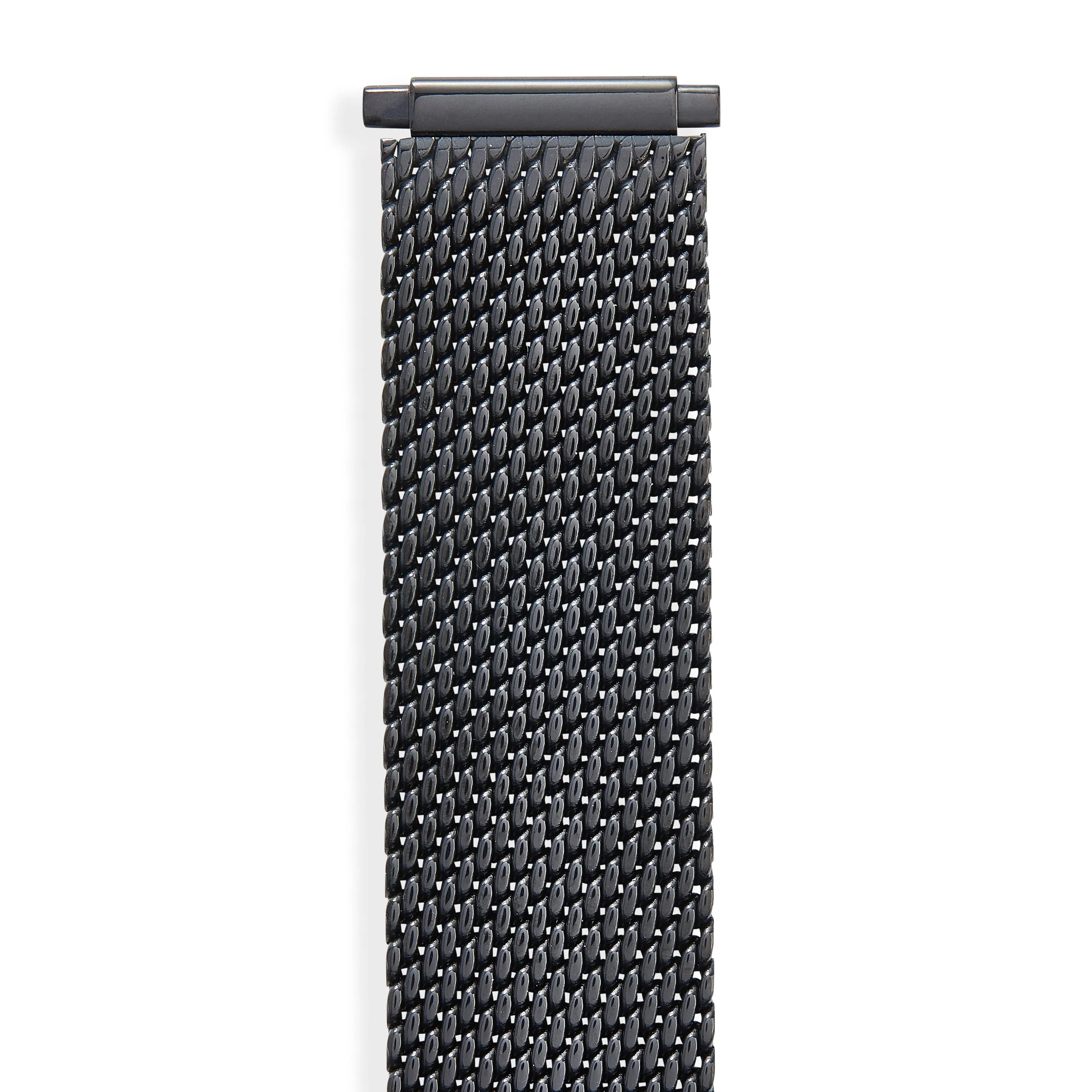Mens 18-22MM Stainless Steel Mesh Band with Straight Adjustable End in Gold, Silver or Black