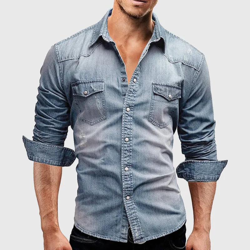 Men's Denim Shirt | Casual Vintage Western Style