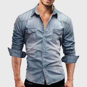 Men's Denim Shirt | Casual Vintage Western Style