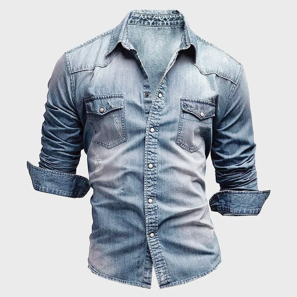 Men's Denim Shirt | Casual Vintage Western Style