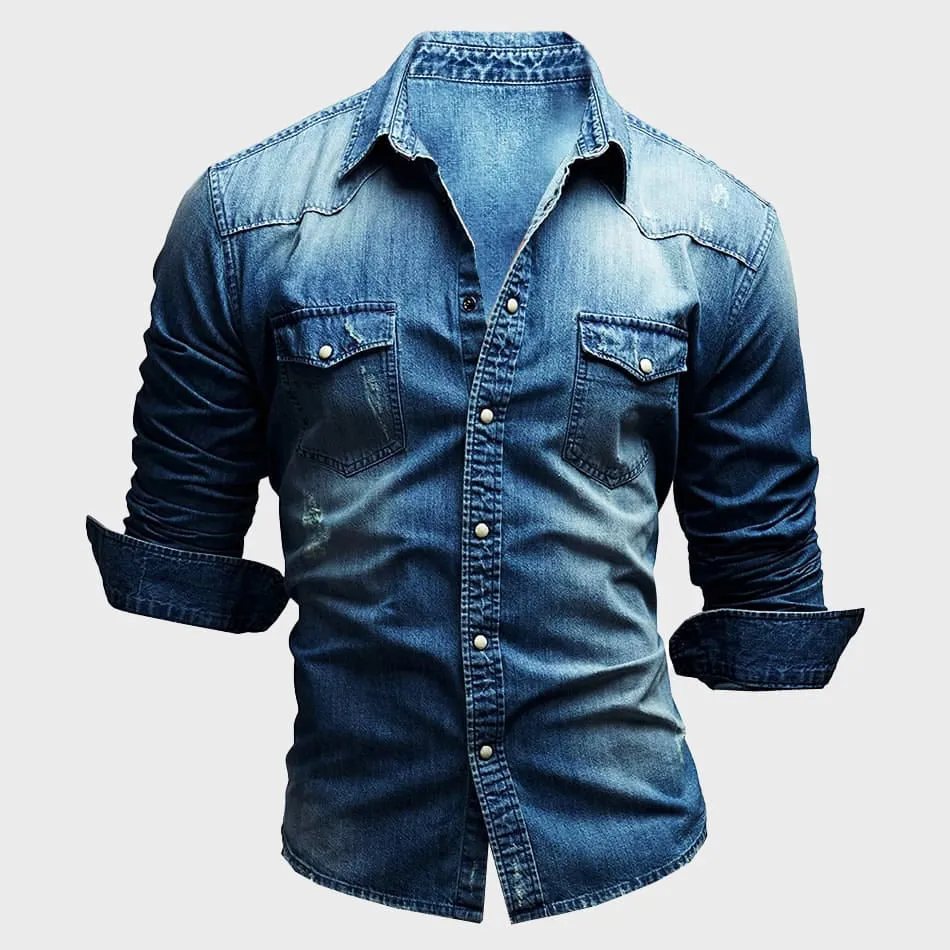 Men's Denim Shirt | Casual Vintage Western Style