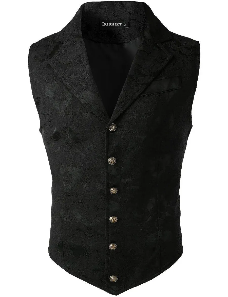 Men's Victorian Suit Vest Steampunk Gothic Waistcoat Vintage Vest