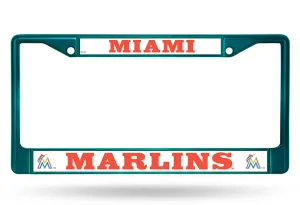Miami Marlins License Plate Frame Metal Aqua - Special Order