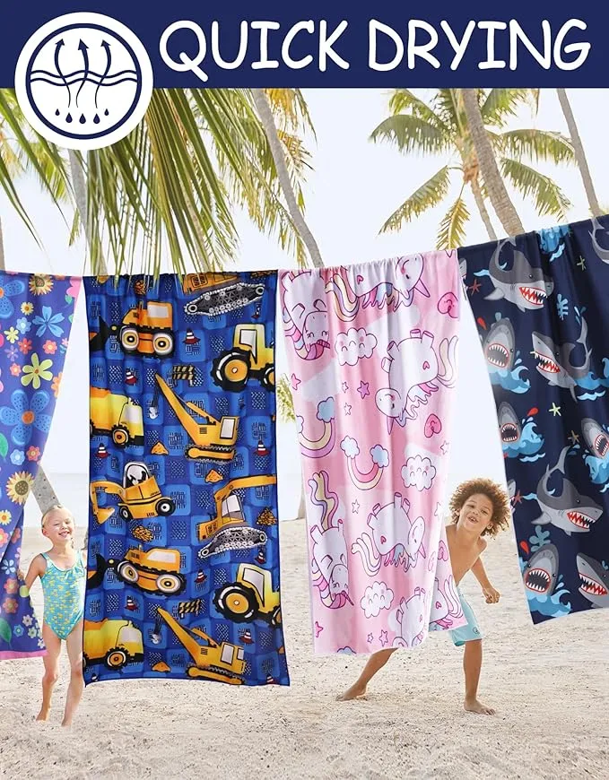 Microfiber Beach Towel – Excavator Quick Dry Lightweight Sand Free Oversized Towel Accessories Travel Must Have Swim Pool Yoga Camping Gear Summer Cruise Ship Essentials Cloud Compact Gift 63" 32"