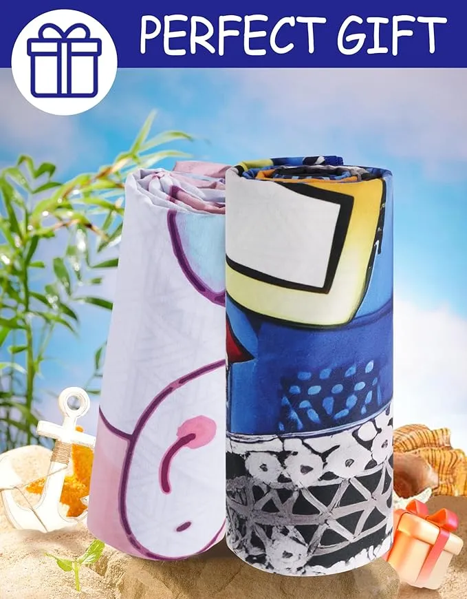 Microfiber Beach Towel – Excavator Quick Dry Lightweight Sand Free Oversized Towel Accessories Travel Must Have Swim Pool Yoga Camping Gear Summer Cruise Ship Essentials Cloud Compact Gift 63" 32"