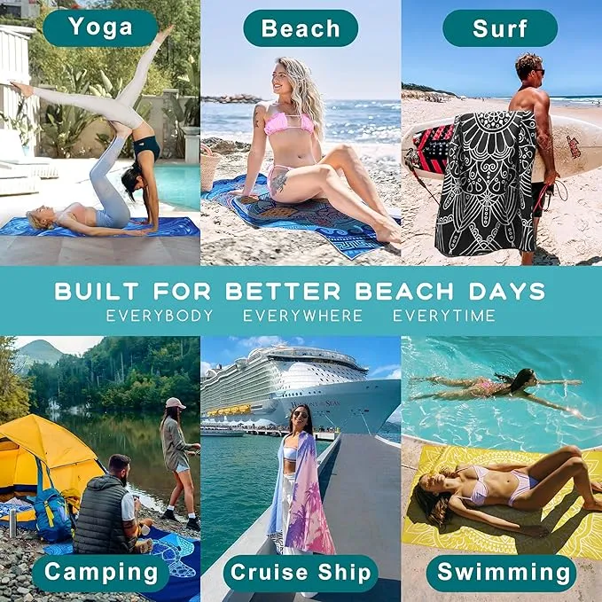 Microfiber Beach Towel – Spring Quick Dry Lightweight Sand Free Oversized Towel Accessories Travel Must Have Swim Pool Yoga Camping Gear Summer Cruise Ship Essentials Cloud Compact Gift 71" 32"