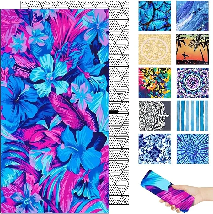 Microfiber Beach Towel – Spring Quick Dry Lightweight Sand Free Oversized Towel Accessories Travel Must Have Swim Pool Yoga Camping Gear Summer Cruise Ship Essentials Cloud Compact Gift 71" 32"