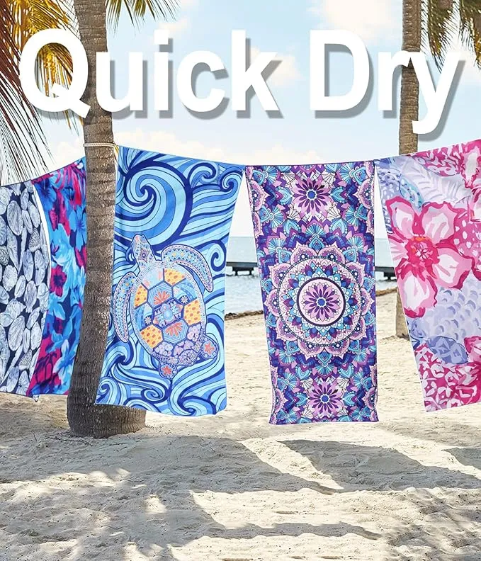 Microfiber Beach Towel – Spring Quick Dry Lightweight Sand Free Oversized Towel Accessories Travel Must Have Swim Pool Yoga Camping Gear Summer Cruise Ship Essentials Cloud Compact Gift 71" 32"