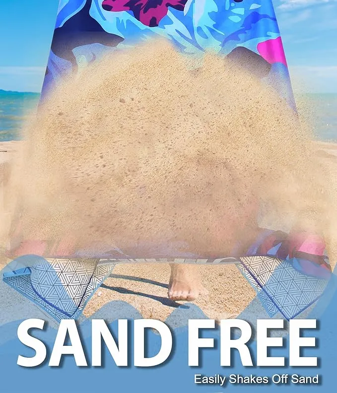 Microfiber Beach Towel – Spring Quick Dry Lightweight Sand Free Oversized Towel Accessories Travel Must Have Swim Pool Yoga Camping Gear Summer Cruise Ship Essentials Cloud Compact Gift 71" 32"