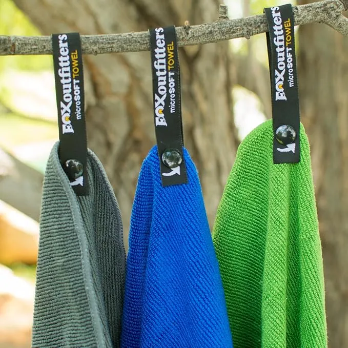 Microsoft Towel - Ultra Compact Soft Dry Microfiber Camping & Travel Towel with Hang Loop Snap. Lightweight & Great for Backpacking, Hiking, Sports. (Blue, Small)