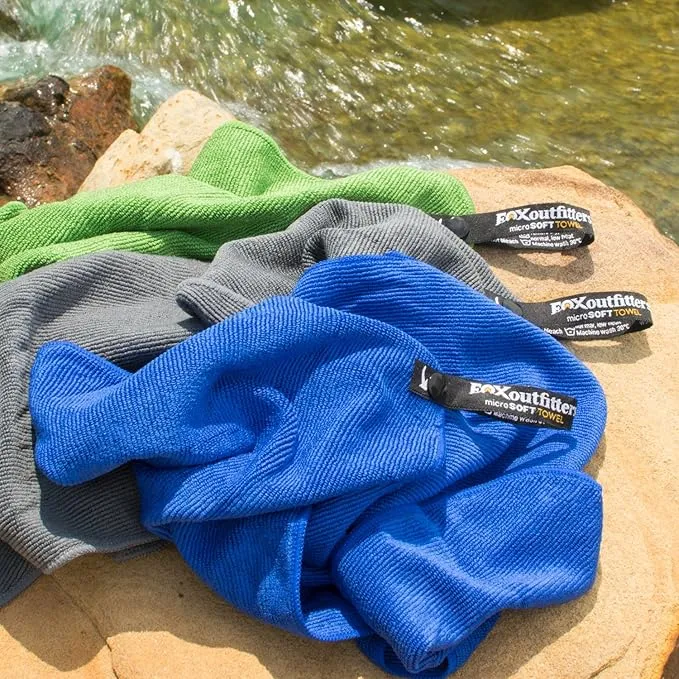 Microsoft Towel - Ultra Compact Soft Dry Microfiber Camping & Travel Towel with Hang Loop Snap. Lightweight & Great for Backpacking, Hiking, Sports. (Blue, Small)