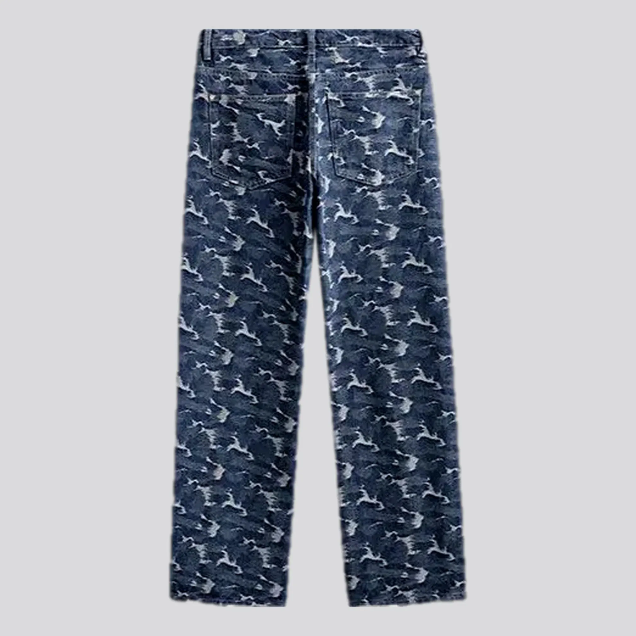 Mid rise stylish elastic men's jeans