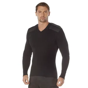 MilSpec G.I. Style Acrylic V-Neck Sweater Black