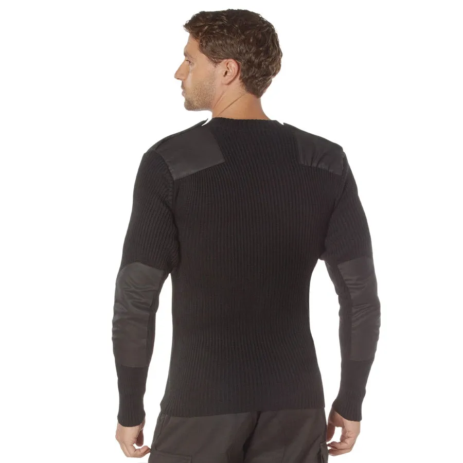MilSpec G.I. Style Acrylic V-Neck Sweater Black