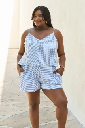 Mindy Striped Romper in Cobalt Blue - Online Exclusive