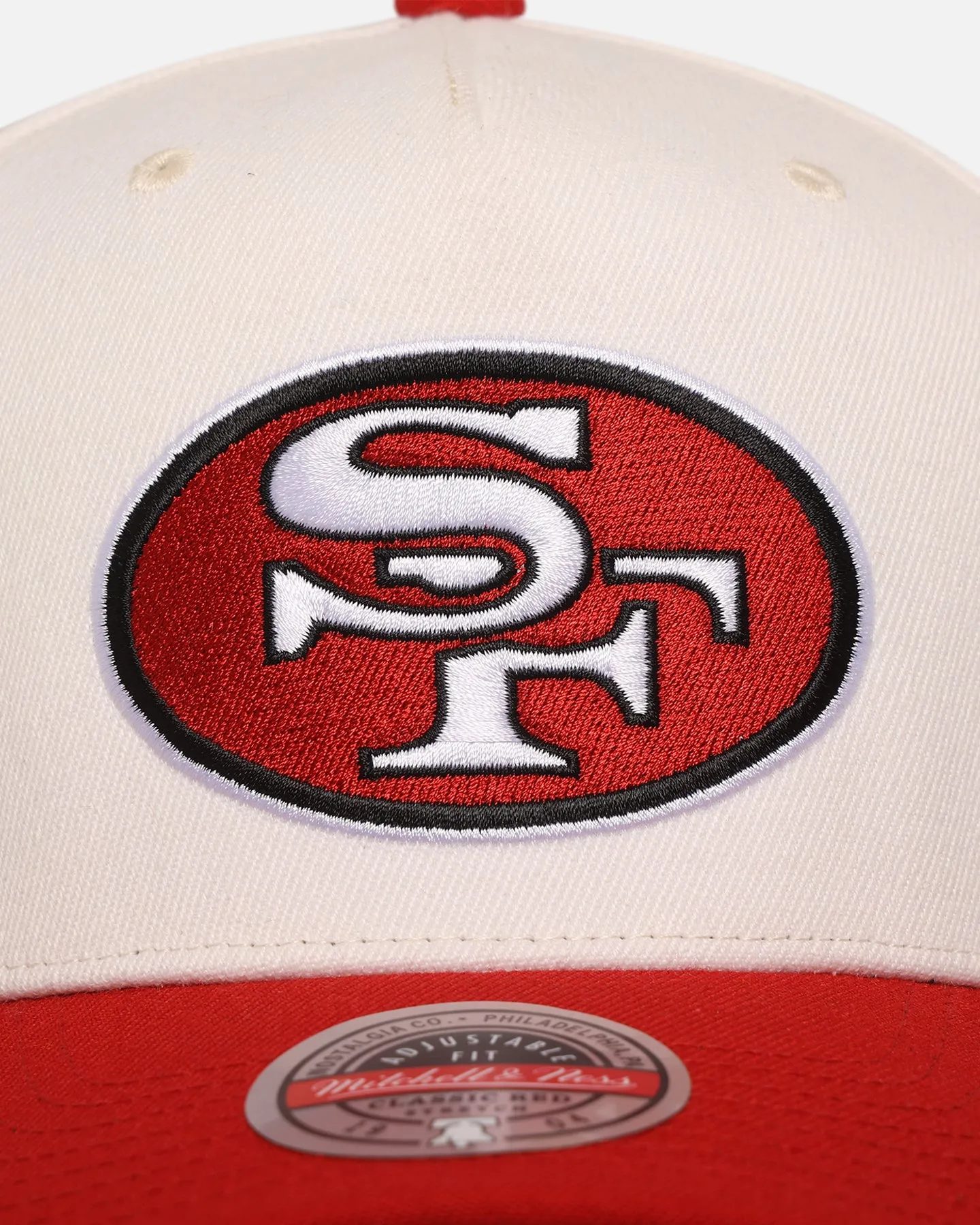 Mitchell & Ness San Francisco 49ers 'Go Team Go' MVP Snapback Off White/Red
