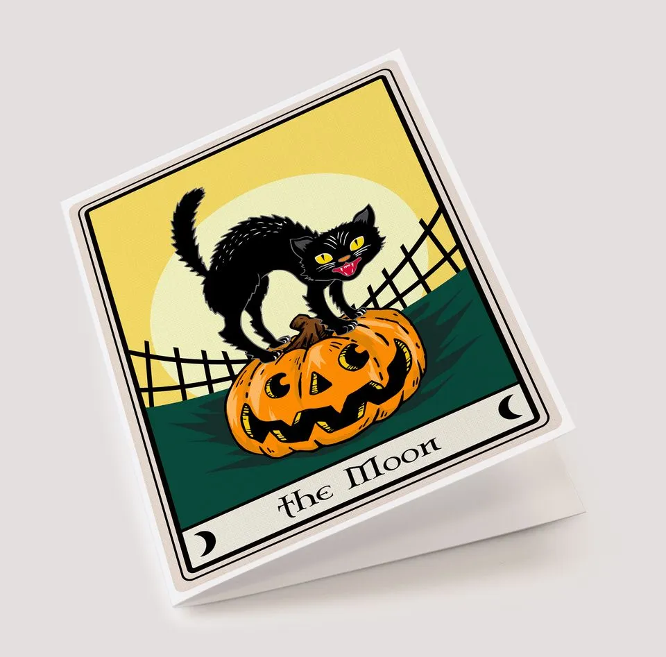 Moon Black Cat Tarot Card