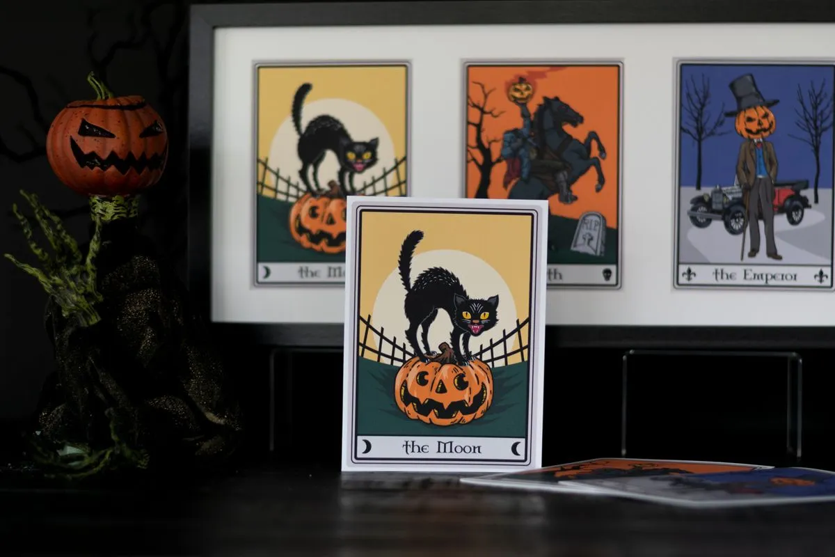 Moon Black Cat Tarot Card