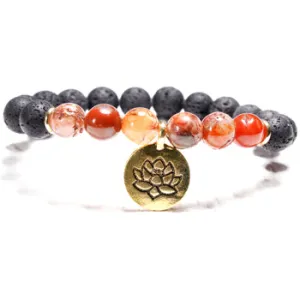MOON GIRL 7 Styles Lotus Lava Stone Chakra Men Bracelet Vintage Boho Yoga Meditation Charm Bracelets for Women Drop Shipping