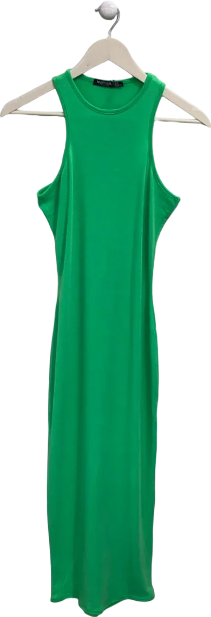 Nasty Gal Green Recycled Racer Neck Midi Dress UK 8