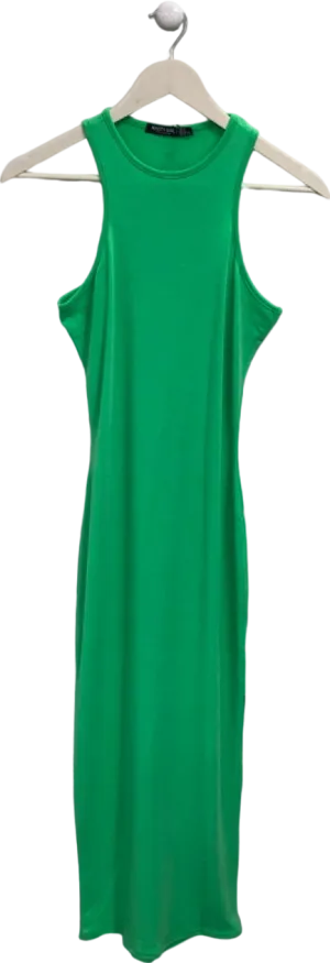 Nasty Gal Green Recycled Racer Neck Midi Dress UK 8
