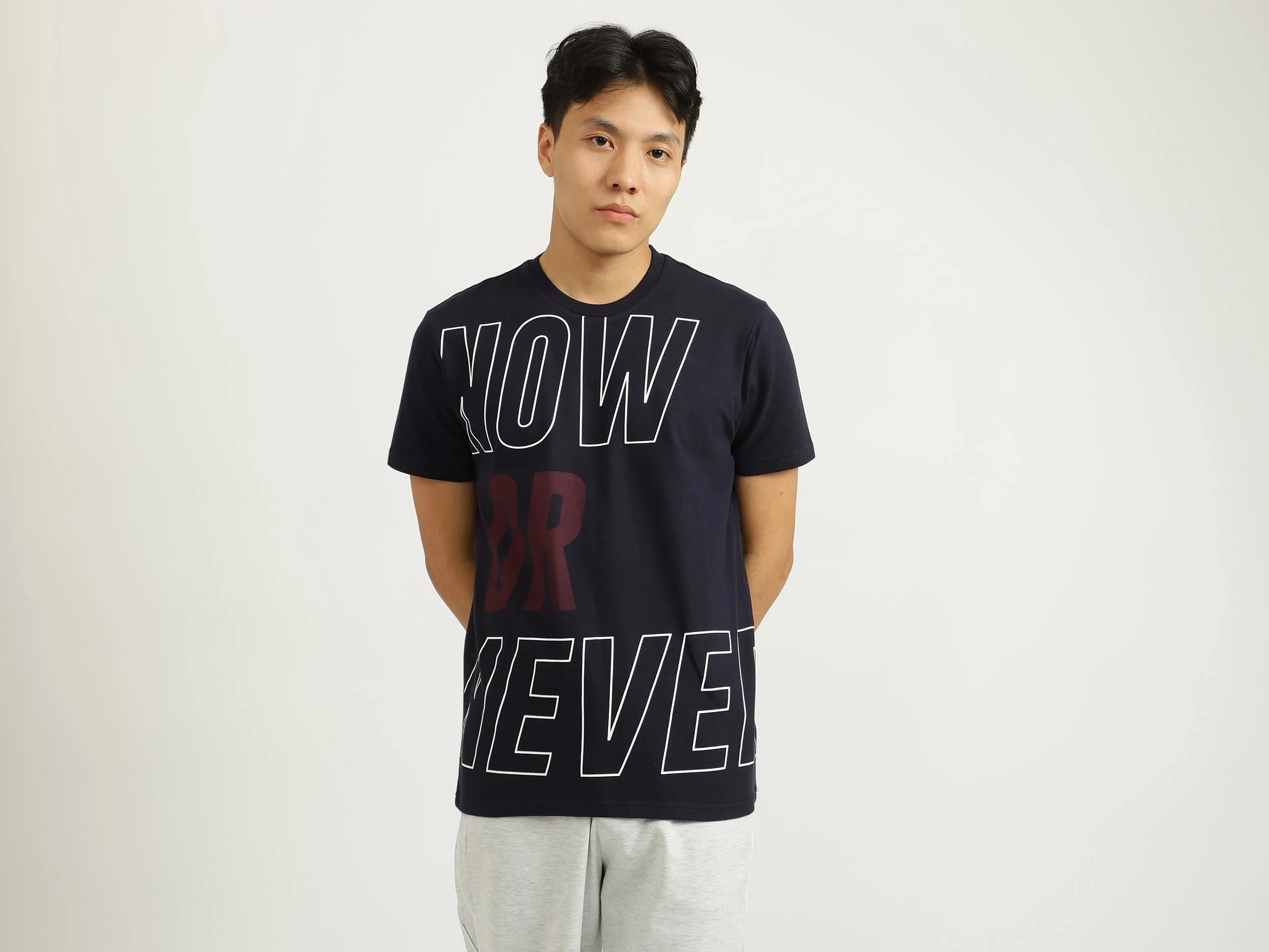 Navy Blue Printed T-Shirt