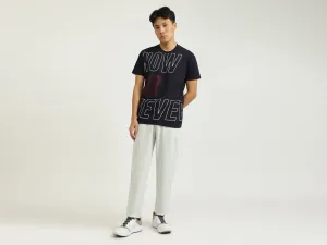 Navy Blue Printed T-Shirt