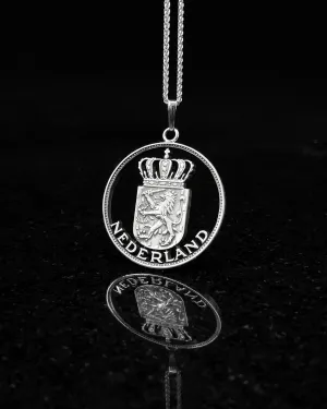Netherlands - Silver Cut Coin Pendant with Coat of Arms